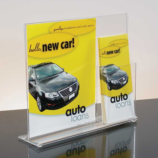 Acrylic sign holder with suction cups