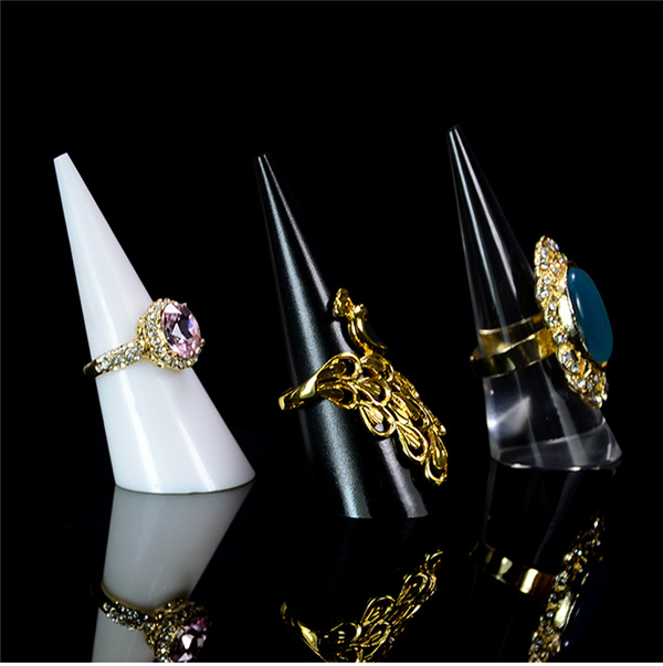 Cone Shape Acrylic Jewelry Ring Display Holder