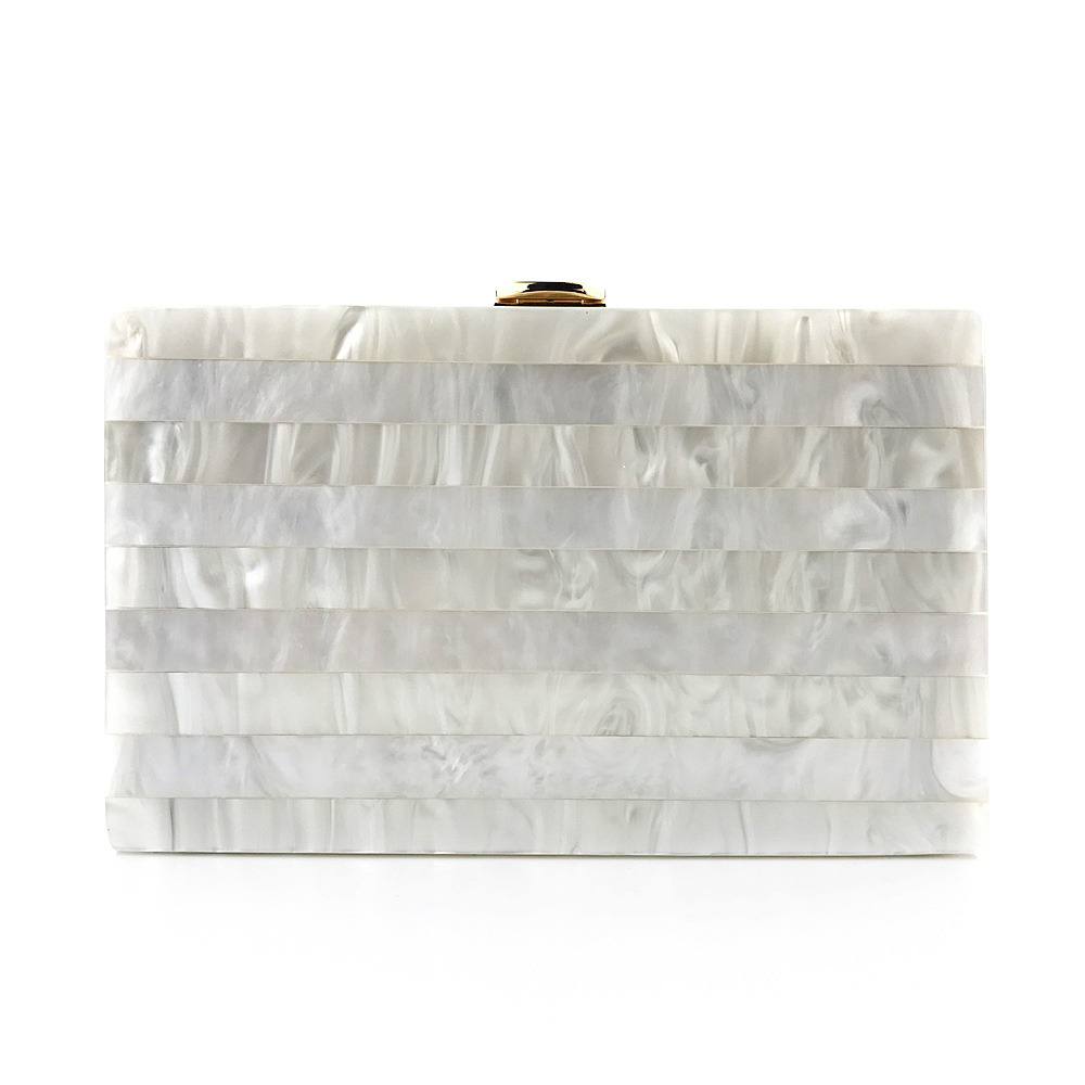 Silver Luxurious Lady Acrylic Clutch Bag