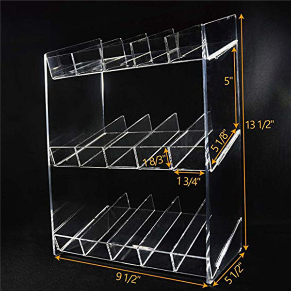 Elegant 3-Tie Acrylic Nail Polish Display Rack