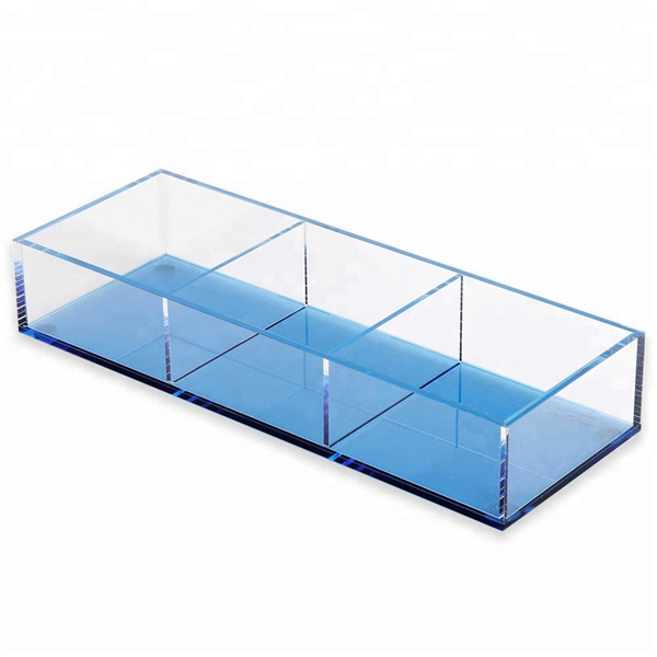 4-Section Acrylic Vanity Tray Jewelry Storage Box, Acrylic Serving Tray