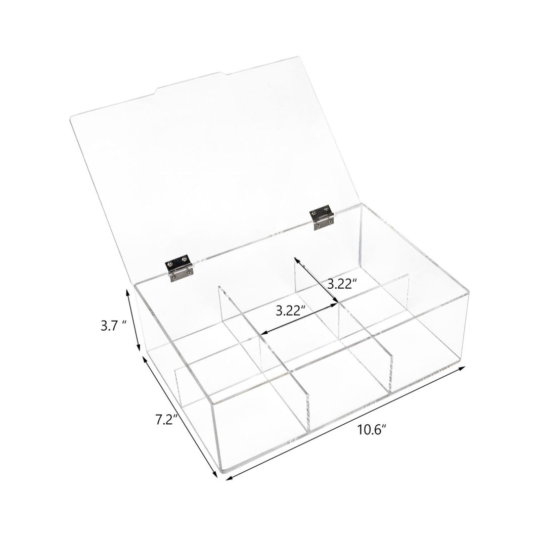 Custom Logo Clear Acrylic Tea Bag Storage Organizer Box