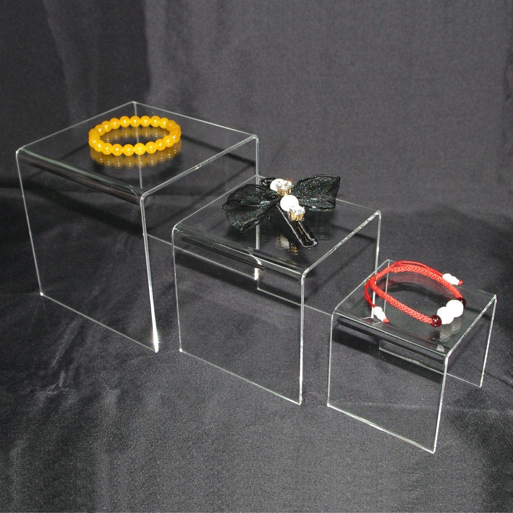 U-Shaped Display Stands Acrylic Risers, 5 Different-Size