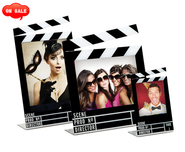 Acrylic Movie Clapboard Photo Frame (6&quot; X 4&quot;) , Plastic Film Picture Frame