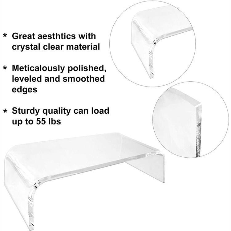 Simple U Shape Office Acrylic Notebook Laptop Stand Acrylic PC Computer Monitor Stand