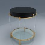 Luxury Two Tiers Acrylic Round Table with Wheels for Living Room