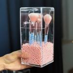 Clear Crystal Acrylic brush Box