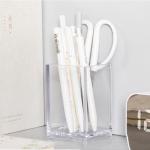 Wholesale Support Custom Gossy Elegant Square Plastic Clear Acrylic Desk Pen Holder