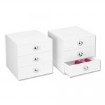 Luxurious White Acrylic Makeup Organizer 3 Drawers